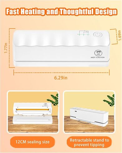 Bag Sealer Mini Rechargeable,3000mAh Heat Sealer Machine with 5 Adjustable Gears Chip Bag Resealer,Plastic Bag Sealer for Food Snack Bags Storage(black) in Saudi Arabia