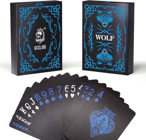 ACELION Waterproof Playing Cards, Deck of Cards, Poker Cards (Black) in Kuwait