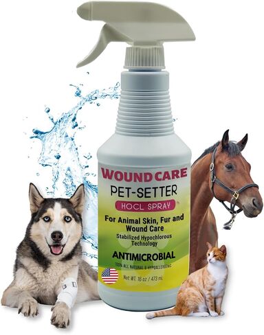 Animal Wound and Skin Care Spray for all Pets Dog and Cat Cleanser Will Soothe Skin Irritations Treat Cuts Provide Itch Relief Eliminate Pet Odor Even Bad Breath Made in USA 16 Oz in Saudi Arabia