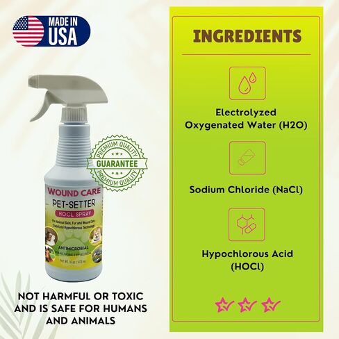 Animal Wound and Skin Care Spray for all Pets Dog and Cat Cleanser Will Soothe Skin Irritations Treat Cuts Provide Itch Relief Eliminate Pet Odor Even Bad Breath Made in USA 16 Oz in Saudi Arabia