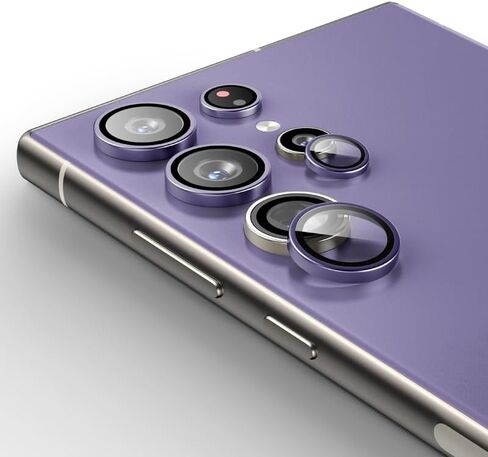 Camera Lens Protector for Samsung S24 Ultra Alloy Ring Camera Cover Lens Shield [Tempered Glass] [Case Friendly] [Premuim Metal] Purple one set in Saudi Arabia