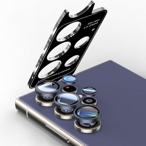 Camera Lens Protector for Samsung S24 Ultra Alloy Ring Camera Cover Lens Shield [Tempered Glass] [Case Friendly] [Premuim Metal] Purple one set in Saudi Arabia