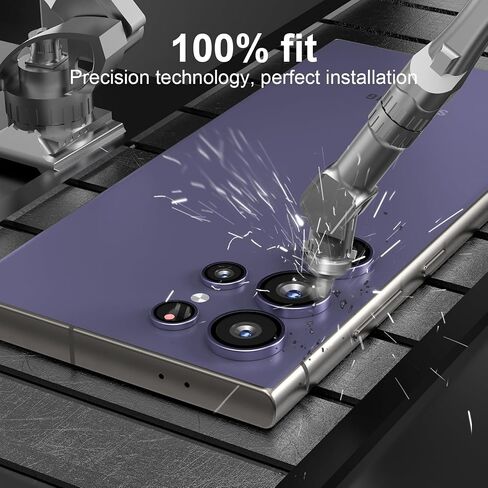 Camera Lens Protector for Samsung S24 Ultra Alloy Ring Camera Cover Lens Shield [Tempered Glass] [Case Friendly] [Premuim Metal] Purple one set in Saudi Arabia