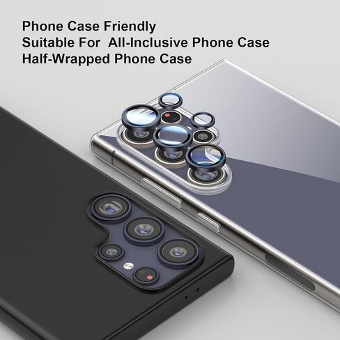 Camera Lens Protector for Samsung S24 Ultra Alloy Ring Camera Cover Lens Shield [Tempered Glass] [Case Friendly] [Premuim Metal] Purple one set in Saudi Arabia