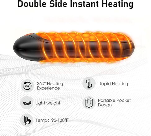 AI Hand Warmers Rechargeable 2 Pack with Charging Case, 14000mAh Electric Hand Warmers, AI Smart Chips Safe Heat, Gifts for Christmas, Outdoor, Golf, Hunting, Camping Accessories - Black in Saudi Arabia