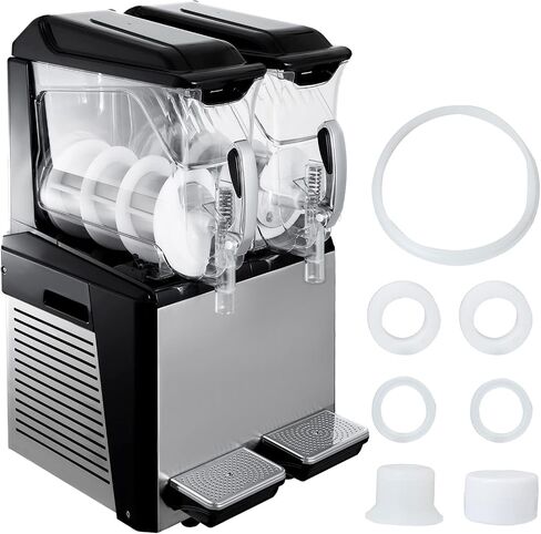 VBENLEM 110V Slushy Machine 20L وعاء مزدوج مارجريتا صانع المشروبات المجمدة 900W أوضاع التنظيف التلقائي ليلا ونهارا لمحلات السوبر ماركت والمقاهي والمطاعم وحانات الوجبات الخفيفة للاستخدام التجاري in Saudi Arabia