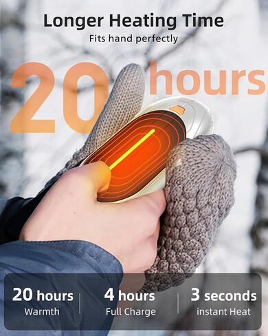 LINFOX Hand Warmer Rechargeable 2 Pack,6000mAh Portable Electric Hand Heater,20Hrs Heated AI Smart Chips, Tech Gifts for Men,Pocket Hand Warmers for Outdoor, Raynauds in Saudi Arabia
