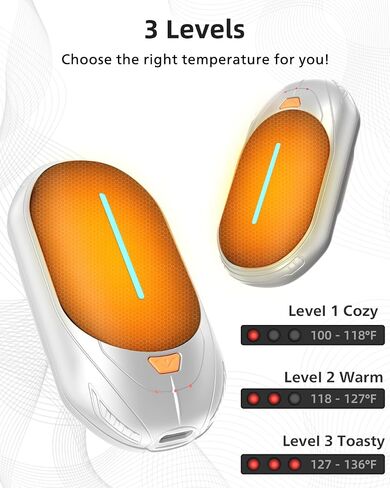 LINFOX Hand Warmer Rechargeable 2 Pack,6000mAh Portable Electric Hand Heater,20Hrs Heated AI Smart Chips, Tech Gifts for Men,Pocket Hand Warmers for Outdoor, Raynauds in Saudi Arabia