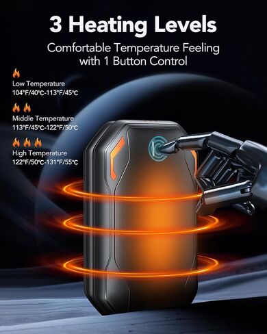Hand Warmers Rechargeable, 2 Pack Reusable Handwarmers 4000mAh Hot Hands 10Hrs Long Lasting, 3 Heat Levels Electric Hand Warmer, Portable Pocket Heater Outdoor Activities, Winter Gift Women Men Kids in Saudi Arabia
