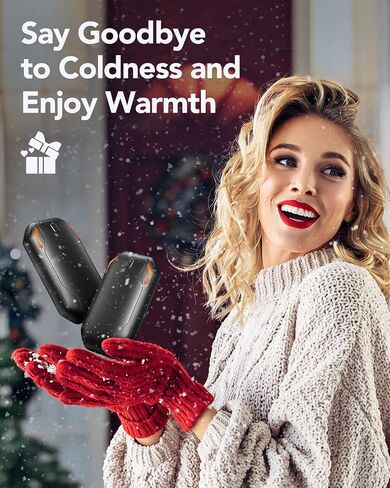 Hand Warmers Rechargeable, 2 Pack Reusable Handwarmers 4000mAh Hot Hands 10Hrs Long Lasting, 3 Heat Levels Electric Hand Warmer, Portable Pocket Heater Outdoor Activities, Winter Gift Women Men Kids in Saudi Arabia