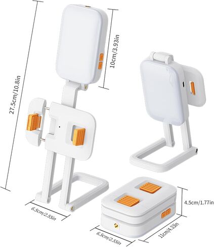 Portable Selfie Light 82 LED Phone Light 3 Light Modes and RGB Modes Rechargeable Light Foldable Phone Holder Light for Selfies, Vlog, TikTok, Video (with Folding Holder) in Saudi Arabia
