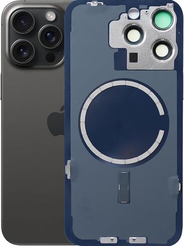 غطاء زجاجي خلفي أصلي لاستبدال باب البطارية وشريط مقاوم للماء، إطار كاميرا مثبت مسبقًا لهاتف iPhone 15 Pro Max جميع شركات النقل أداة إصلاح 15 Pro Max (تيتانيوم أسود) in Kuwait