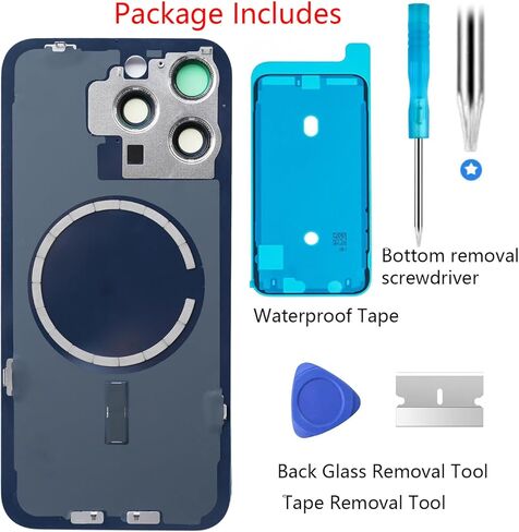 غطاء زجاجي خلفي أصلي لاستبدال باب البطارية وشريط مقاوم للماء، إطار كاميرا مثبت مسبقًا لهاتف iPhone 15 Pro Max جميع شركات النقل أداة إصلاح 15 Pro Max (تيتانيوم أسود) in Kuwait