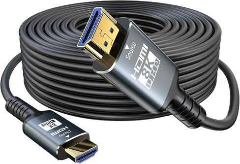 كابل HDMI 8K بطول 2.1 200 قدم، كابل ألياف HDMI 2.1 بسرعة 48 جيجابت في الثانية في الحائط CL3 يدعم تصنيف 8K عند 60 هرتز/4K عند 120 هرتز، eARC Dynamic HDR، HDCP 2.2/2.3، ثلاثي الأبعاد، VRR متوافق مع PS5/PS4/X-Box/Roku TV /RTX3080/3090 in Saudi Arabia