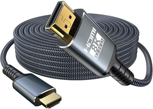 كابل HDMI 8K بطول 2.1 200 قدم، كابل ألياف HDMI 2.1 بسرعة 48 جيجابت في الثانية في الحائط CL3 يدعم تصنيف 8K عند 60 هرتز/4K عند 120 هرتز، eARC Dynamic HDR، HDCP 2.2/2.3، ثلاثي الأبعاد، VRR متوافق مع PS5/PS4/X-Box/Roku TV /RTX3080/3090 in Saudi Arabia