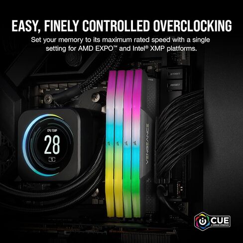 CORSAIR Vengeance RGB DDR5 32GB (2x16GB) DDR5 6400MHz CL32 AMD Expo Intel XMP iCUE Compatible Computer Memory – Gray (CMH32GX5M2B6400Z32) in Saudi Arabia