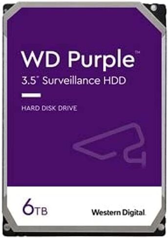 محرك الأقراص الصلبة الداخلي ويسترن ديجيتال 6 تيرابايت WD Purple للمراقبة - SATA 6 جيجابايت/ثانية، ذاكرة تخزين مؤقت 256 ميجابايت، 3.5 بوصة - WD63PURZ (متجدد) in Saudi Arabia