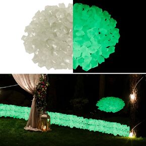 Night Glow Acrylic Stones - Glowing Luminous Rocks Starry Decor for Gardens, Aquariums, and Landscaping, 400pcs Green