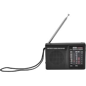 R-202T Audio Radio FM AM TV Audio Radio Portable Band Channel Radio for Indoor Outdoor Office with External Headphones
