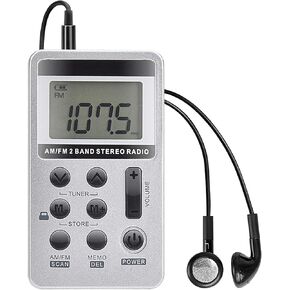 AM FM Portable Radio,Vnaovd Digital Tuning Pocket Radio with Best Reception, Personal Walkman Radio with Rechargeable Battery,Stereo Earphone,Lock Screen for Walk Jogging Gym Camping