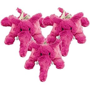 KONG 3 Pack of Cozie Elmer The Elephant Plush Dog Toys - Medium