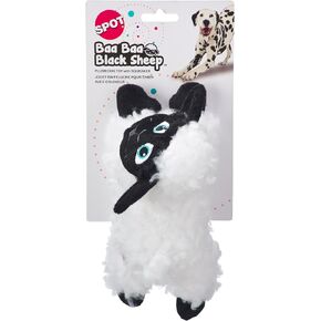 SPOT Baa Baa Black Sheep Plush Dog Toy - Cute and Cuddly Fleece Toy with Squeaker for Small to Medium Dogs and Puppies, 11in Black and White Lamb