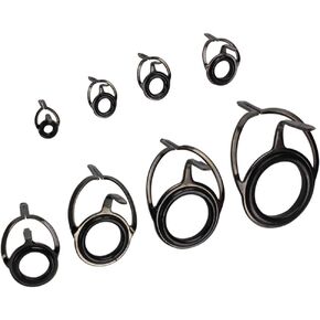8 PCS Fishing Rod Tip Repair Kit Double Leg Fishing Rod Guides Eyes Stainless Steel Ceramic Ring Rod Tip Guide for Fishing Pole Eyelets Replacement kit