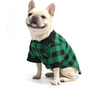 KOOLTAIL Fall Dog Shirt, Halloween Orange Plaid Pet Shirts, Cute Dog Apparel Clothes Suitable for All Seasons, Comfortable Dog T-Shirt for Small Medium Large Dogs Cats, Pet Outfit Costume, M