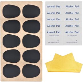 Rockhouse Clarinet Mouthpiece Cushions Patches Pads, Thick, 0.5mm Transparent, 10-Pack with Cleaning Kit