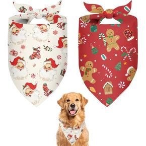 Fall Thanksgiving Dog Bandanas 2 Pack,Thanksgiving Pumpkin Maple Leaf Pet Scarf,Soft and Comfortable Polyester Fabric,Double-Sided Printed Dog Bandanas Fit Small,Large and Extra Large Dogs and Cats L