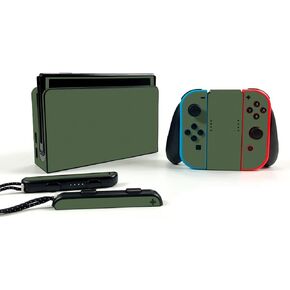 MightySkins Skin Compatible with Nintendo Switch OLED - Solid Olive | Protective, Durable, and Unique Vinyl Decal wrap Cover | Easy to Apply, Remove, and Change Styles | Made in The USA