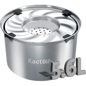 1.5 Gallon Dog Water Bowl, 5.6l/198oz Stainless Steel Dog Bowls, No Spill Water Bowl for Dogs, Slow Feeder Dog Bowls Large Breed, Spill Proof Slow Water Bowl for Messy Drinkers
