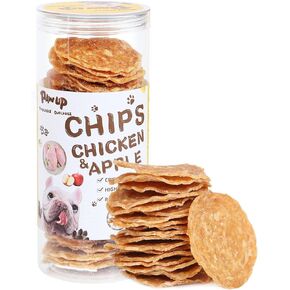 Dog Treats Chicken Apple Chips, Crunchy Health Jerky for Dogs, High Protein Natural Snacks for Small Medium Large Dogs, 8.8 oz