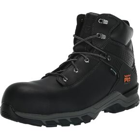 Timberland PRO Men's Hypercharge 6 Inch Composite Safety Toe Waterproof Industrial Work Boot, Black Full Grain Leather, 11.5