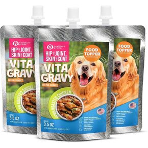 VitaGravy Dog Food Topper for Dry Dog Food Wet Dog Food in Sirloin Steak Delicious Flavour. Dogs Love Rich Gravy Texture than Bone Broth for Dogs. Farmers Dog Food topper, Pet Food, 3.5oz, 3 Pk