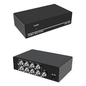 BNC Pure Video Splitter 1 in 8 Out 1 in 4 Out HD Coaxial Cable 1920@1080P 60HZ 350Mhz Compatible with Computer Host PC DVD Camcorder External 8 Port Monitor TV Projector Adapter