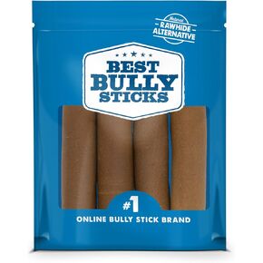 Best Bully Sticks Roll Ups - All-Natural, Highly Digestible Dog Chew - Peanut Butter Flavor - Best Suited for Small Breeds (4 Inch, 5-Pack)