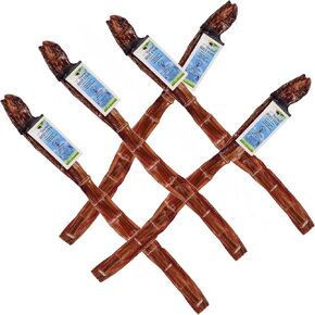 USA Standard Steer Bully Sticks | All Natural | Odor Free | High Protein | Premium Quality Dog Chews | 12" - 5 Pack