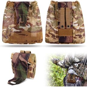 RunNico 2 Pcs Hunting Saddle Dump Pouch, Mesh Dump Pouches with Drawstring Closure, Roll-Up Folding Dump Bag for Outdoor Hunting Accessory