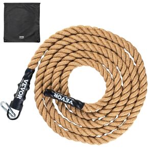 VEVOR Gym Climbing Rope, 1.5" Diameter 30 ft Length Gym Fitness Training Rope, Gym Exercise Workout Rope for Adults, Climbing Rope for Fitness and Strength Training, Climbing Exercise, Home Workout