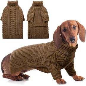 ASENKU Extra-Large Dog Sweater, Dog Sweaters for Extra Large Dogs, Pet Sweatshirt Apparel Turtleneck Pullover Winter for Doberman, Great Dane (Coffee, 3XL)