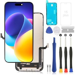 for iPhone 15 Plus Screen Replacement Kit Full Assembly, iPhone 15 Plus Replacement LCD Display Digitizer Screen with 3D Touch Digitizer and Repair Tools Kit for 6.7 inch iphone15 Plus digitizer