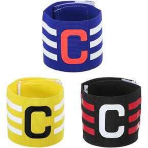 PATIKIL Captain Armband, 3 Pack Adjustable Elastic Soccer Captain's Arm Band for Outdoor Football Training Team, 3 Colors