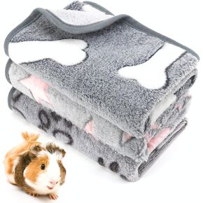 Guinea Pig Blanket (3 Pack) Ultra Soft Pet Fleece Blankets Warm Sleep Mat Flannel Sofa Cover for Dog Cat Hamster Rabbit Fluffy(M)