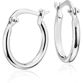 925 Sterling Silver Tube Hoop Earrings- 3MM 4MM 5MM Round Silver Hoop Earrings, Women Teens Girls Jewelry, Ear Cartilage Helix Tragus 20MM-50MM