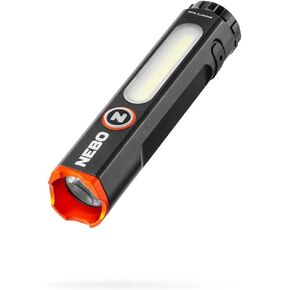 NEBO Mini Larry Compact 500 Lumen Rechargeable, Waterproof Pocket Flashlight with 450 Lumen COB Work Light, Clip, and Magnetic Base for Hands-Free Lighting