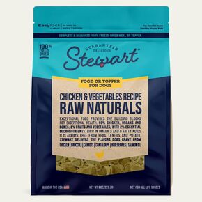 Stewart Raw Naturals Freeze Dried Dog Food, Chicken & Vegetables Recipe, 8 Ounce Bag, Complete and Balanced Nutrition