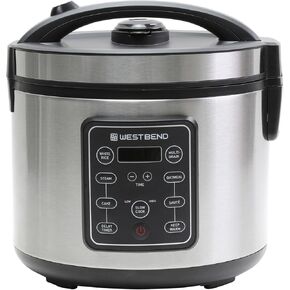 West Bend 20 Cup Multi-Function Rice Cooker, Stainless Steel