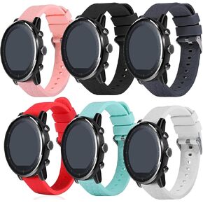 6-Pack Replacement Bands Intended for Garmin Forerunner 255S/Mindrose Smart Watch Band Soft Silicone Wristbands Sport Adjustable Wrist Strap for Mindrose Slim Fitness Tracker