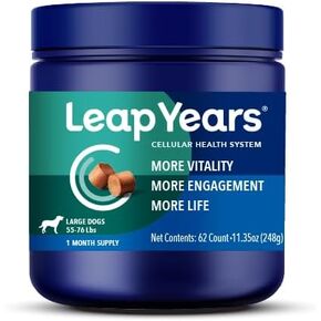 Leap Years Soft Chew Dog Supplement – Supports Healthy Aging, Cognition & Vitality; Veterinarian-Formulated for Brain, Heart & Muscle Health; Powerful NAD+ Boosting & Senolytic Formula, Patent-Pending